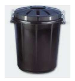 Secchio della spazzatura Denox 70 L Nero Plastica