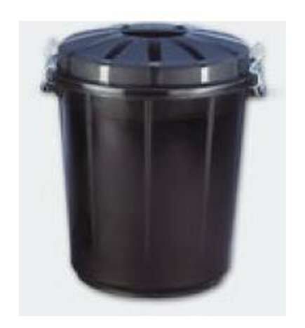 Secchio della spazzatura Denox 70 L Nero Plastica
