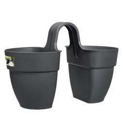Doniczka Elho Vibia Campana Twin 38,4 x 20,5 x 26,5 cm Antracyt