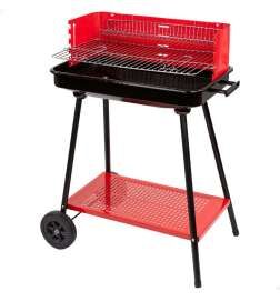 Roues de barbecue au charbon de bois Aktive Acier Plastique Métal émaillé 66 x 85 x 44 cm Rouge