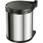 Waste bin Hailo Compact-Box Steel 15 L Black Grey Integrable