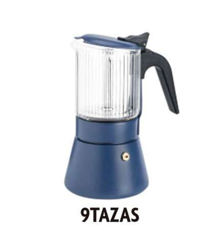Caffettiera Italiana Inoxibar Clair Azzurro 9 Tazze
