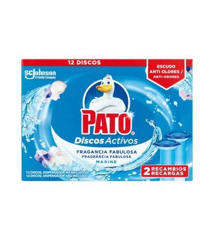 Deodorante per toilette Pato Discos Activos Ricambio Marino 2 Unità Disinfettante
