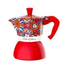Caffettiera Italiana Bialetti MOKA D&G Rosso Acciaio inossidabile 4 Tazze