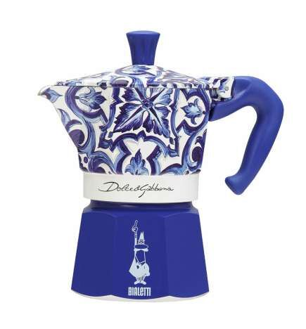 Caffettiera Italiana Bialetti MOKA D&G Azzurro Alluminio 3 Tazze
