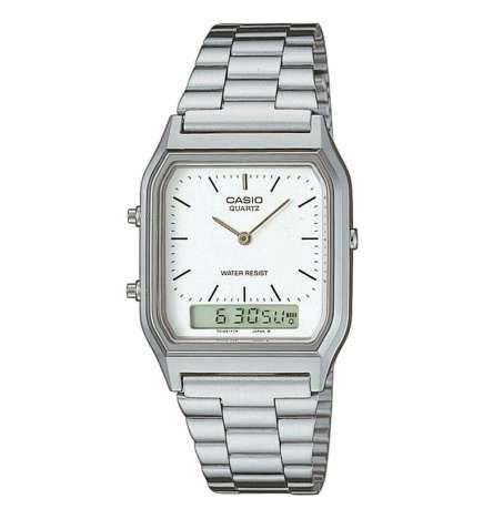 Orologio Unisex Casio AQ-230A-7DMQYES Bianco Argentato (Ø 38,5 mm) (Ø 29 mm)
