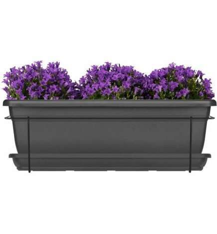 Vaso rettangolare da Balcone Garden ID Antracite 50 cm