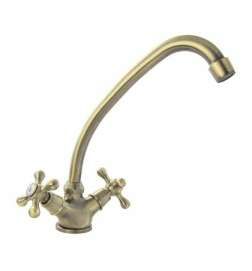 Rubinetto Bimando Rousseau Beverley Marrone Acciaio inossidabile Ottone