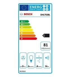 Conventional Hood BOSCH DHL755BL 70 cm 610 m³/h 206W C Silver
