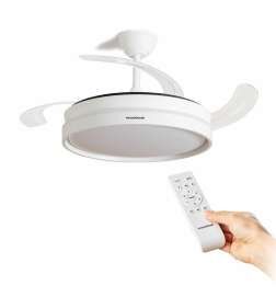 Ventilatore da Soffitto con Luce LED e 4 Pale Retrattili InnovaGoods 72 W Ø49-104 cm Bianco (Ricondizionati A)