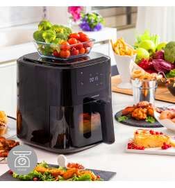 Friggitrice ad Aria con Bilancia InnovaGoods Fryinn Balance 5000 Nero 1500 W 5 L Acciaio inossidabile