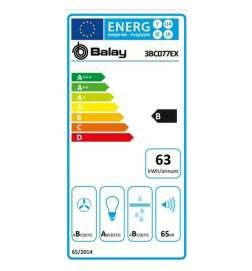 Conventional Hood Balay 3BC077EX 75 cm 720 m3/h 65 dB 255W Steel