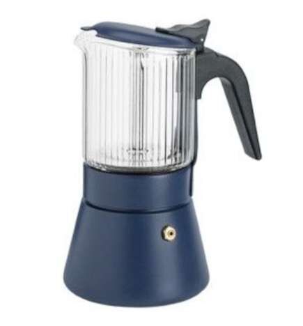 Italian Coffee Pot Inoxibar Clair Blue 9 Cups