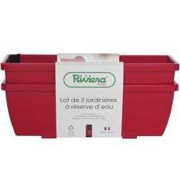 Vaso Riss RIV1687434768649 Rosso Plastica Rettangolare (2 Unità)