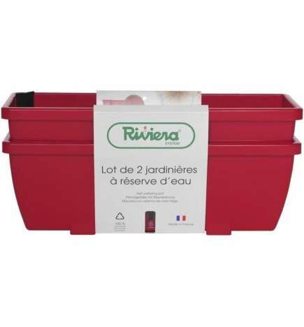 Vaso Riss RIV1687434768649 Rosso Plastica Rettangolare (2 Unità)