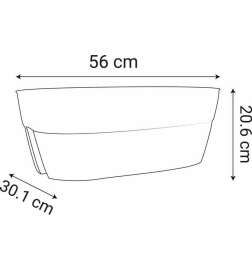 Vaso EDA Grigio Grigio scuro Plastica Ovale Moderno