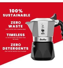 Italian Coffee Pot Bialetti BRIKKA Aluminium 4 Cups
