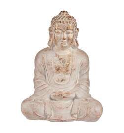 Statua Decorativa da Giardino Ibergarden Bianco Dorato Poliresina 25 x 57 x 42,5 cm Buddha