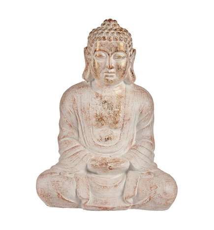 Statua Decorativa da Giardino Ibergarden Bianco Dorato Poliresina 25 x 57 x 42,5 cm Buddha