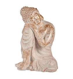 Statua Decorativa da Giardino Ibergarden Bianco Dorato Poliresina 35,5 x 54,5 x 42 cm Buddha