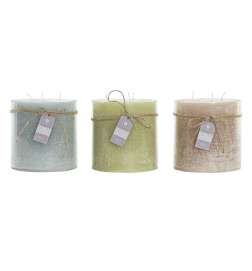 Candela DKD Home Decor Vaniglia Cera Di base (12 x 12 x 12 cm) (3 Unità)