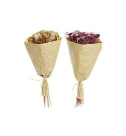 Mazzo DKD Home Decor Fucsia Giallo Fiore secco (20 x 12 x 50 cm) (2 Unità)