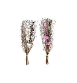 Mazzo DKD Home Decor Rosa Marrone Bianco Fiore secco (2 Unità) (30 x 30 x 65 cm)