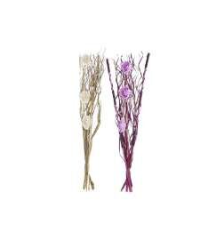 Mazzo DKD Home Decor Rosa Lilla Bianco Fiore secco (30 x 30 x 100 cm) (2 Unità)