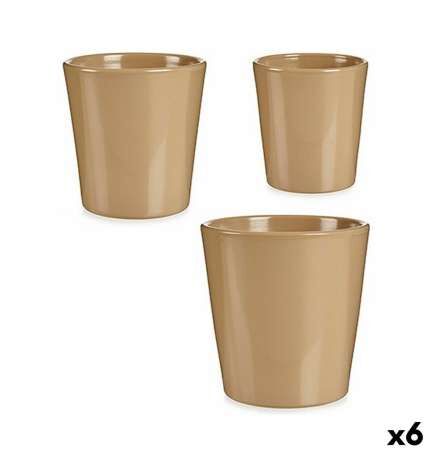 Set di Vasi Ibergarden Beige Argilla 16,5 x 16 x 16,5 cm (6 Unità)