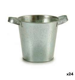 Vaso Ibergarden Argentato Zinco Secchio 20 x 14 x 16,2 cm (24 Unità)