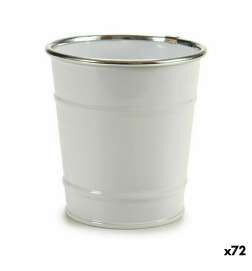 Vaso Ibergarden Bianco Argentato Zinco Secchio 10,5 x 10,5 x 10,5 cm (72 Unità)