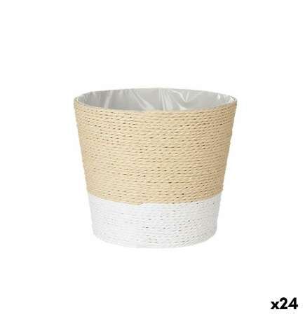 Vaso Ibergarden Bianco Corda Plastica 19,5 x 17,5 x 19,5 cm 19,5 x 16,5 x 19,5 cm (24 Unità)