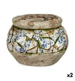 Statua Decorativa da Giardino Ibergarden Poliresina Vaso 28 x 19,5 x 28 cm (2 Unità)