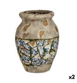 Statua Decorativa da Giardino Ibergarden Poliresina Vaso 25 x 32,5 x 25 cm (2 Unità)