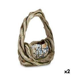 Statua Decorativa da Giardino Ibergarden Poliresina Vaso 17 x 44 x 34,5 cm (2 Unità)