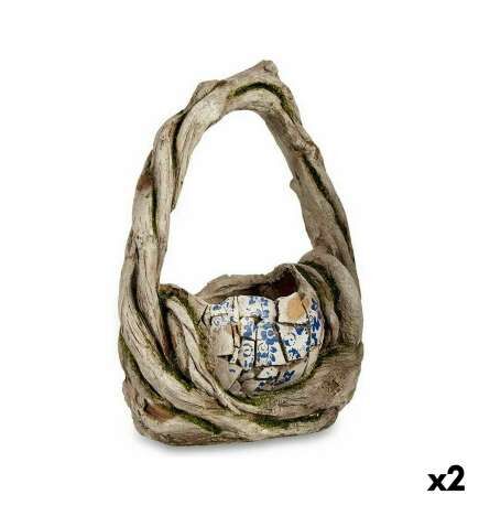 Statua Decorativa da Giardino Ibergarden Poliresina Vaso 17 x 44 x 34,5 cm (2 Unità)