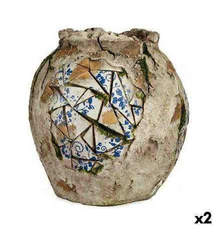 Statua Decorativa da Giardino Ibergarden Poliresina Vaso 27 x 27 x 27 cm (2 Unità)
