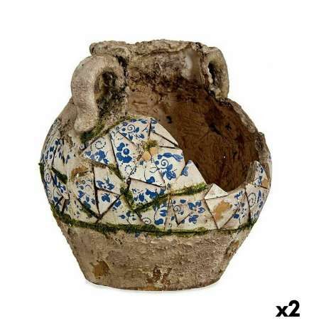 Statua Decorativa da Giardino Ibergarden Poliresina Vaso 28,5 x 28 x 28,5 cm (2 Unità)