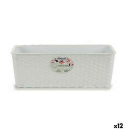 Vaso rettangolare da Balcone Stefanplast Bianco Plastica 39 x 13,5 x 15 cm (12 Unità)