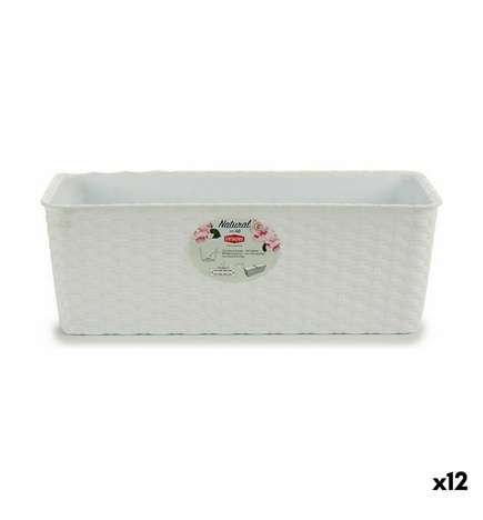 Vaso rettangolare da Balcone Stefanplast Bianco Plastica 39 x 13,5 x 15 cm (12 Unità)