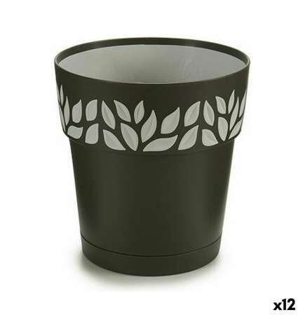 Vaso Autoirrigante Stefanplast Cloe Antracite Plastica 15 x 15 x 15 cm (12 Unità)