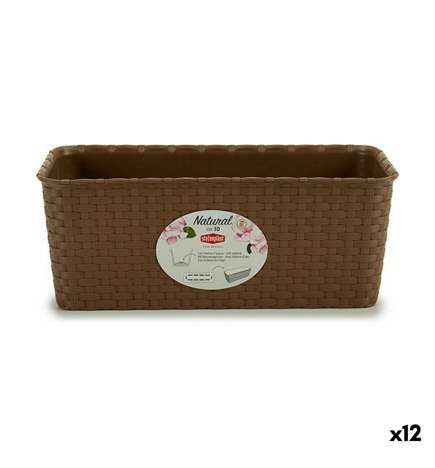 Vaso rettangolare da Balcone Stefanplast Marrone PVC 13 x 11 x 28,5 cm 29 x 11 x 12,5 cm (12 Unità)