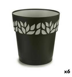 Samonawadniająca doniczka Stefanplast Cloe Antracyt Plastikowy 25 x 25 x 25 cm (6 Sztuk)