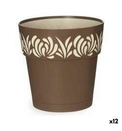 Samonawadniająca doniczka Stefanplast Gaia Brązowy Plastikowy 19 x 19 x 19 cm (12 Sztuk)