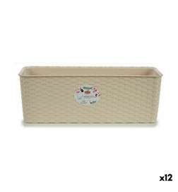 Donica Balkonowa Stefanplast Beżowy Plastikowy 17,5 x 16 x 48,5 cm (12 Sztuk)