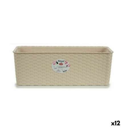Donica Balkonowa Stefanplast Beżowy Plastikowy 17,5 x 16 x 48,5 cm (12 Sztuk)