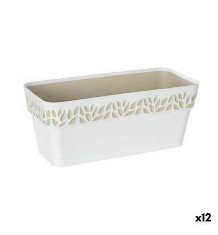 Donica Balkonowa Stefanplast Cloe Biały Plastikowy 13,3 x 12,3 x 29,3 cm (12 Sztuk)