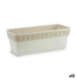 Vaso rettangolare da Balcone Stefanplast Orfeo Bianco Plastica 18,5 x 17 x 49,3 cm (12 Unità)