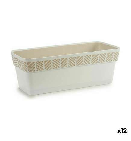 Vaso rettangolare da Balcone Stefanplast Orfeo Bianco Plastica 18,5 x 17 x 49,3 cm (12 Unità)