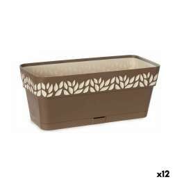 Vaso rettangolare da Balcone Stefanplast Cloe Marrone Plastica 13,3 x 12,3 x 29,3 cm (12 Unità)